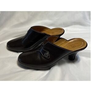 Cole Haan Women's Brown Pumps Open Back Slip On Light Brown Inner Size 8